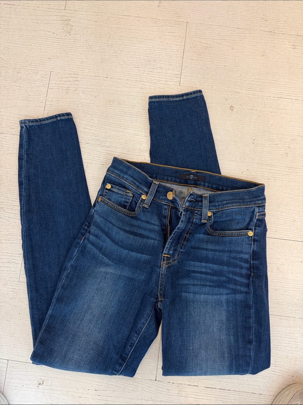 7 for all mankind Classic Women's Dark Blue Stretch Skinny Jeans